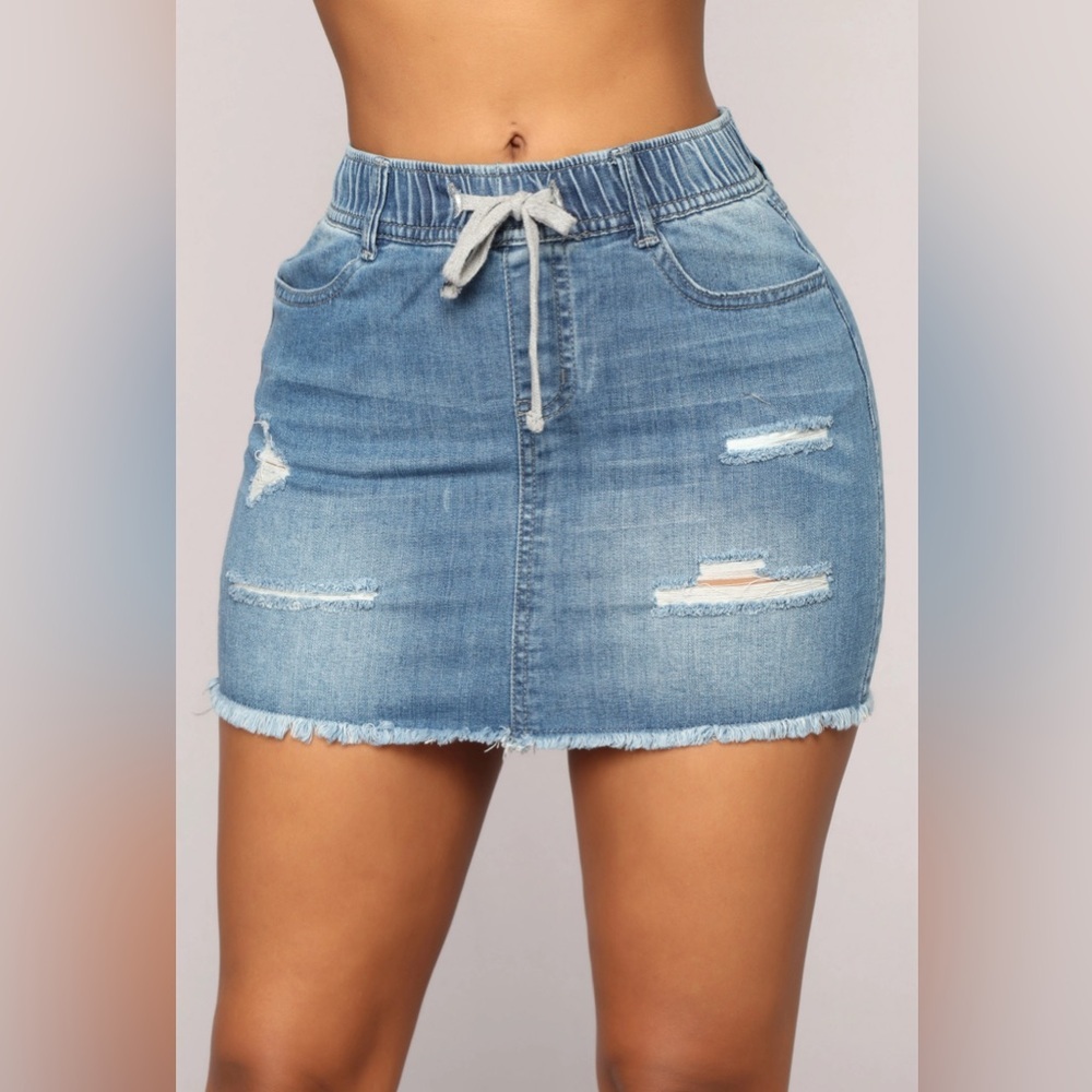 Blue Tie Front Mini Skirt for Casual Days - Picture 5 of 10